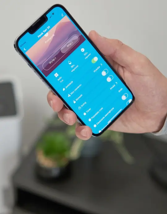 Aplikacja mobilna osuszacza powietrza Fersk Torr